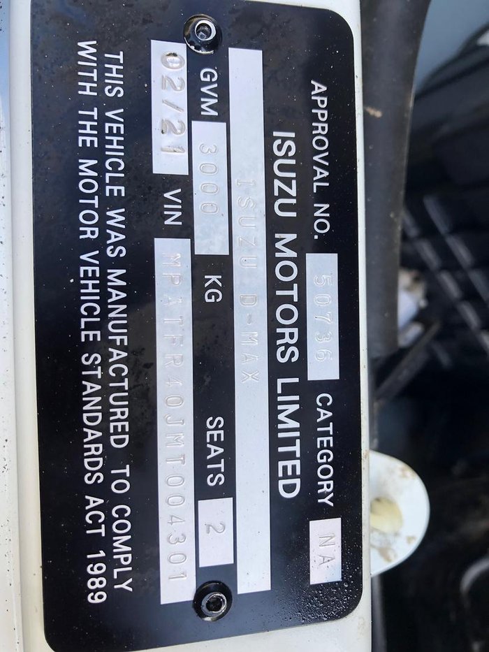 2021 Isuzu D-MAX SX High Ride MY21 4x2 Mineral White