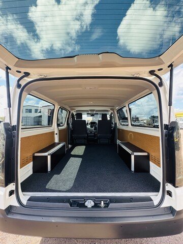 2024 Toyota Hiace 2024 HiAce Van LWB 2.8L Turbo Diesel Automatic - VSNT Offroad Suspension, Wheel Tyre Upgrade French Vanilla