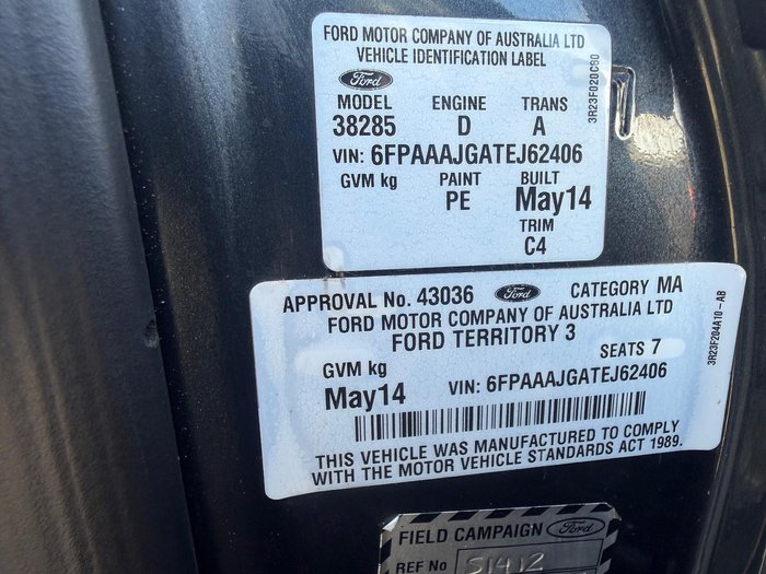 2014 Ford Territory TS SZ AWD Smoke