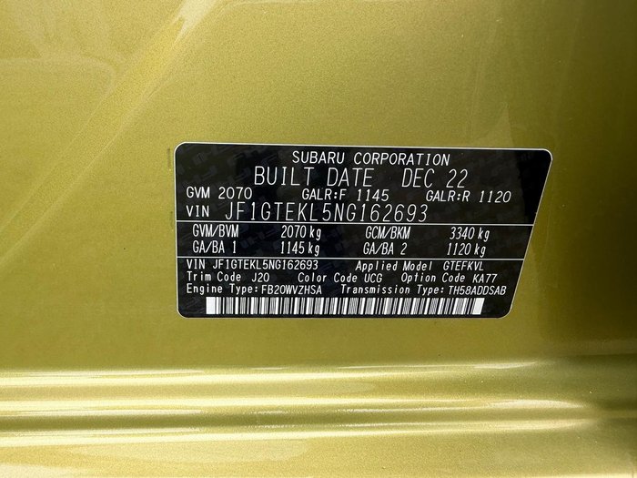 2022 Subaru XV Hybrid S