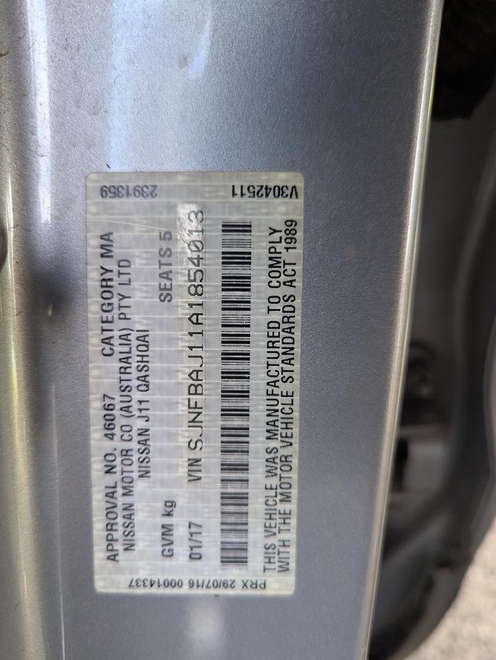 2016 Nissan QASHQAI ST J11 Platinum