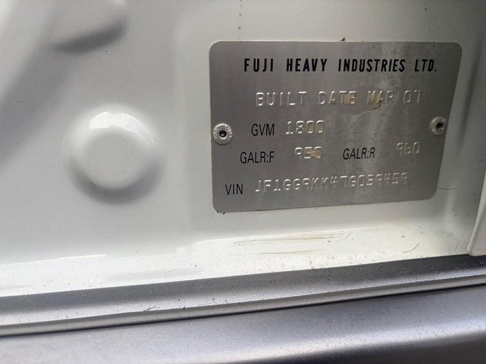 2007 Subaru Impreza RV S MY07 AWD Pure White