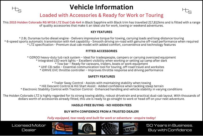 2015 Holden Colorado LTZ
