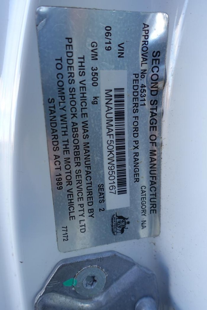 2019 Ford Ranger XL PX MkIII MY19 4X4 Dual Range Arctic White