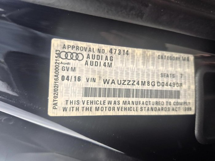 2016 Audi Q7 TDI 4M MY17 Four Wheel Drive Ink Blue