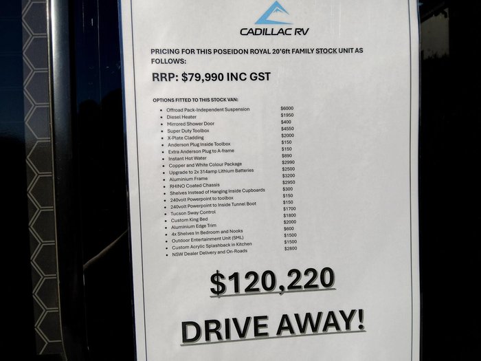 2026 Cadillac RV 20.6Ft Poseidon Royal With King Bed And Rear Triple Bunks