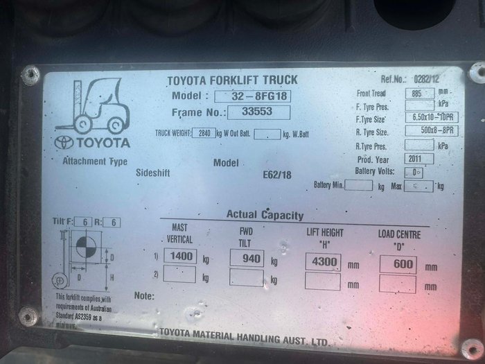 2011 Toyota 328Gf18