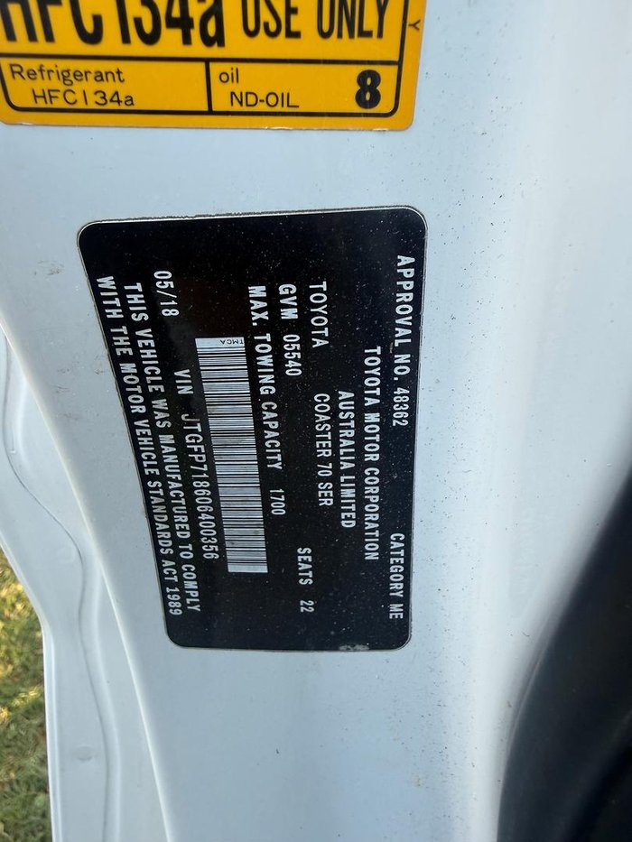 2018 Toyota Coaster WHITE