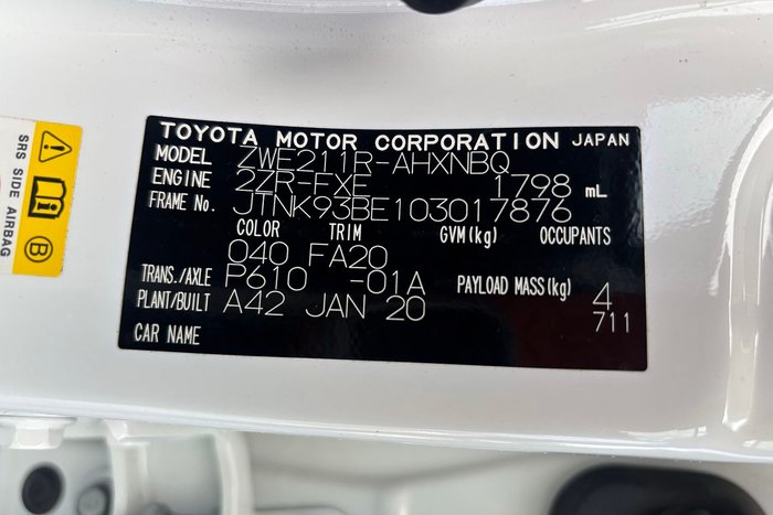 2020 Toyota Corolla Ascent Sport Hybrid