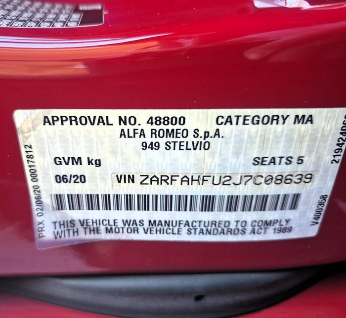 2019 Alfa Romeo Stelvio AWD Alfa Red