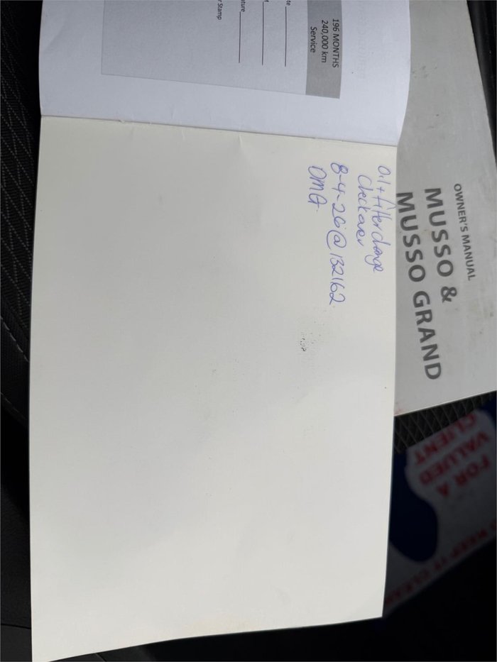 2020 SSANGYONG MUSSO XLV ELX Q201L MY20 White