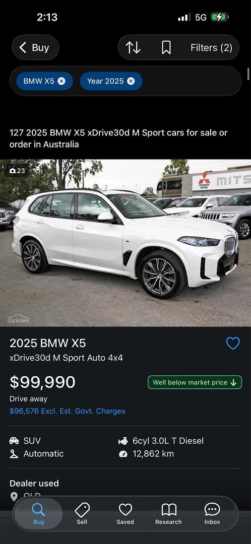 2025 BMW X5 xDrive30d M Sport G05 LCI 4X4 Constant Alpine White