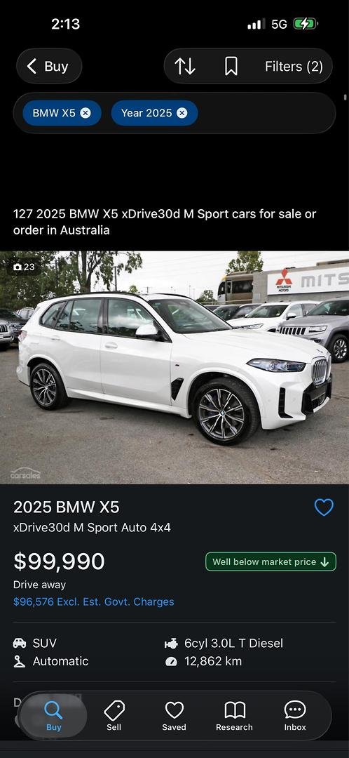 2025 BMW X5 xDrive30d M Sport G05 LCI 4X4 Constant Alpine White