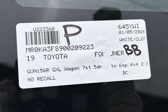 2019 Toyota Fortuner GXL