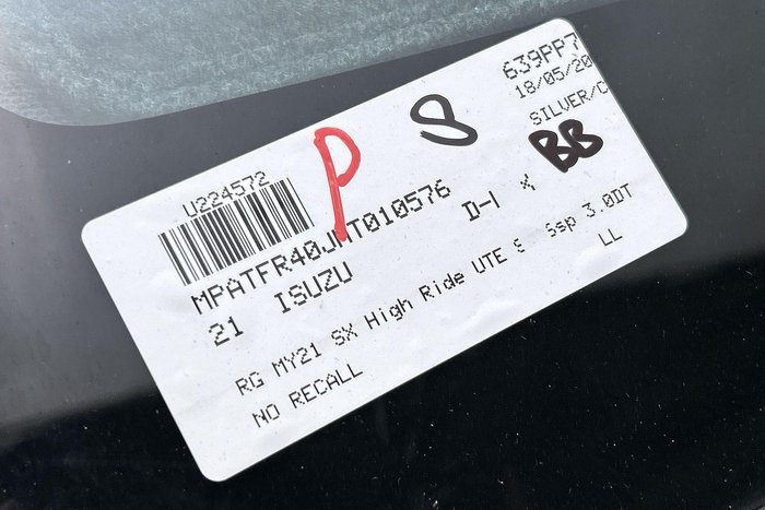 2021 Isuzu D-MAX SX High Ride