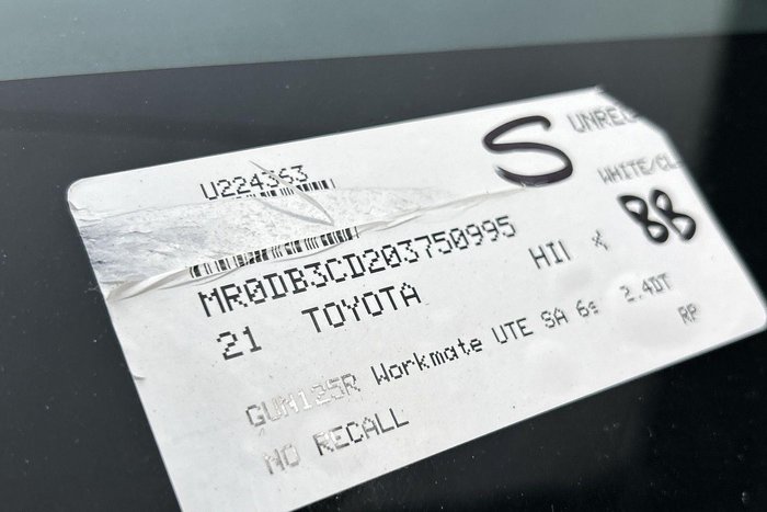 2021 Toyota Hilux Workmate