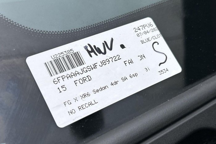 2015 Ford Falcon XR6