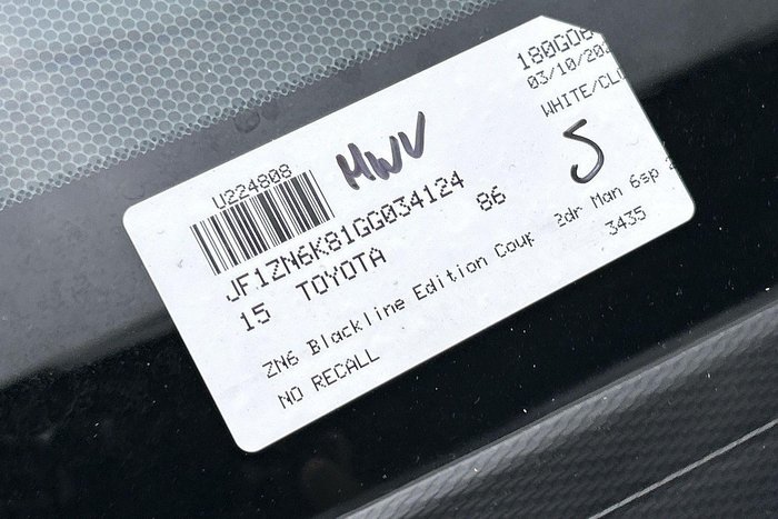 2015 Toyota 86 Blackline Edition