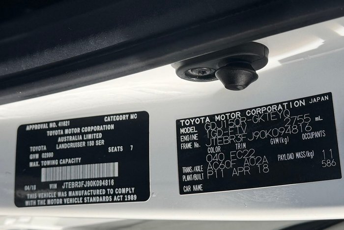 2018 Toyota Landcruiser Prado GXL