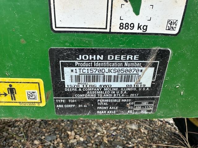 2019 John Deere 1570 Terc 4Wd