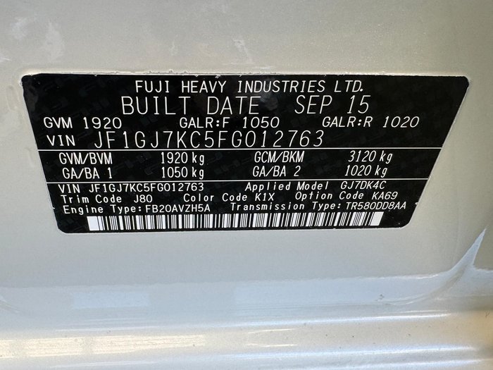 2015 Subaru Impreza 2.0i