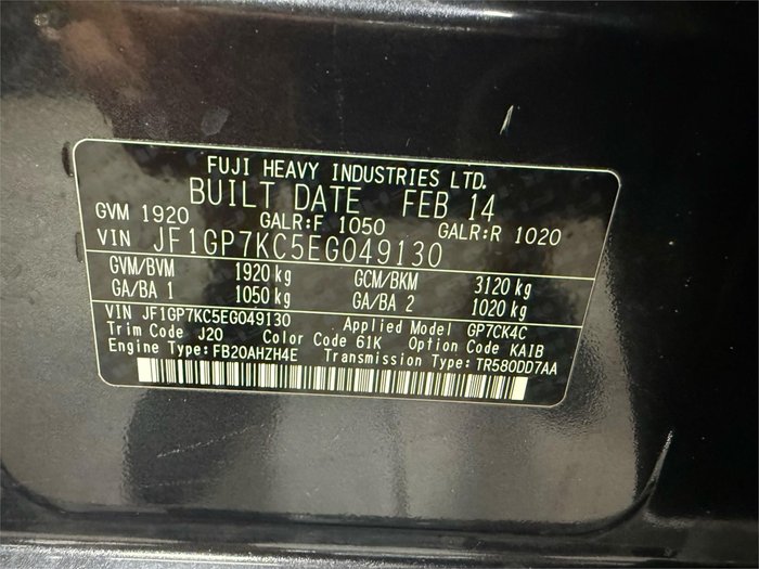 2014 Subaru Impreza 2.0i