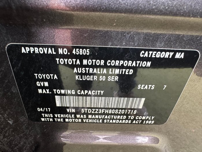 2017 Toyota Kluger GX