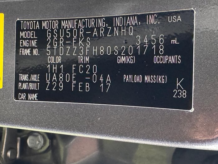 2017 Toyota Kluger GX