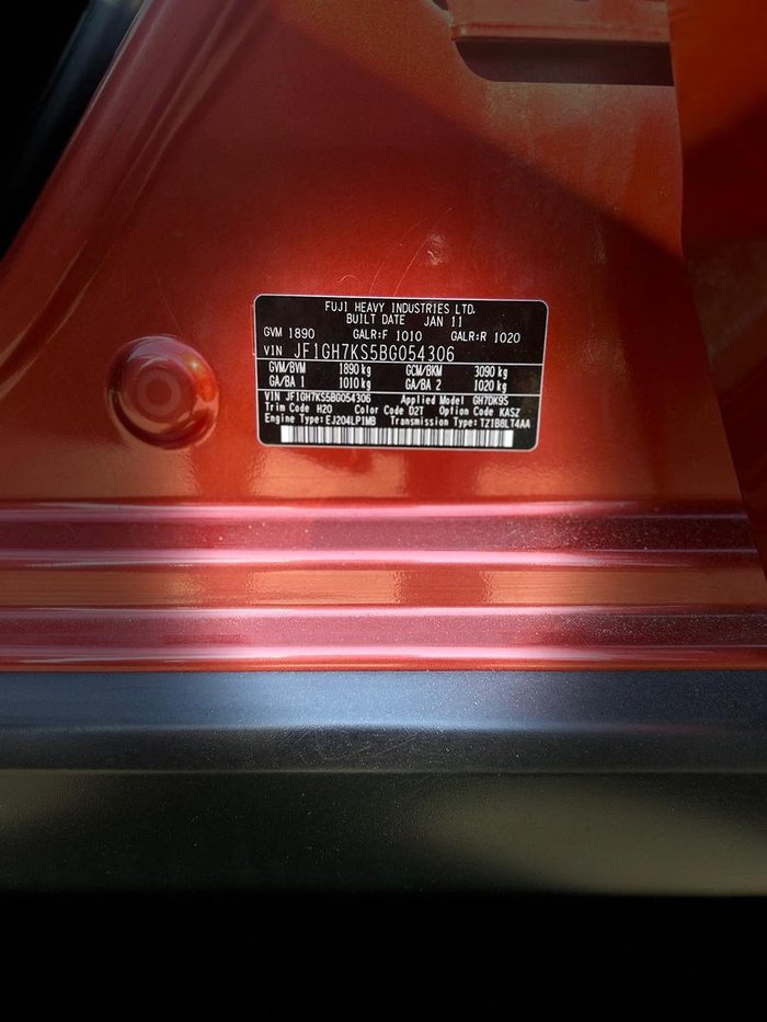 2011 Subaru Impreza XV Mizuno G3 MY11 AWD Paprika red