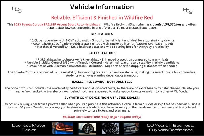 2013 Toyota Corolla Ascent Sport