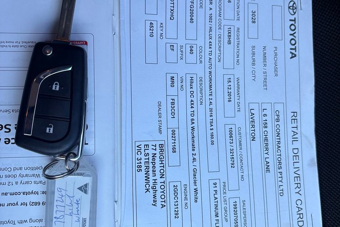 2016 Toyota Hilux Workmate
