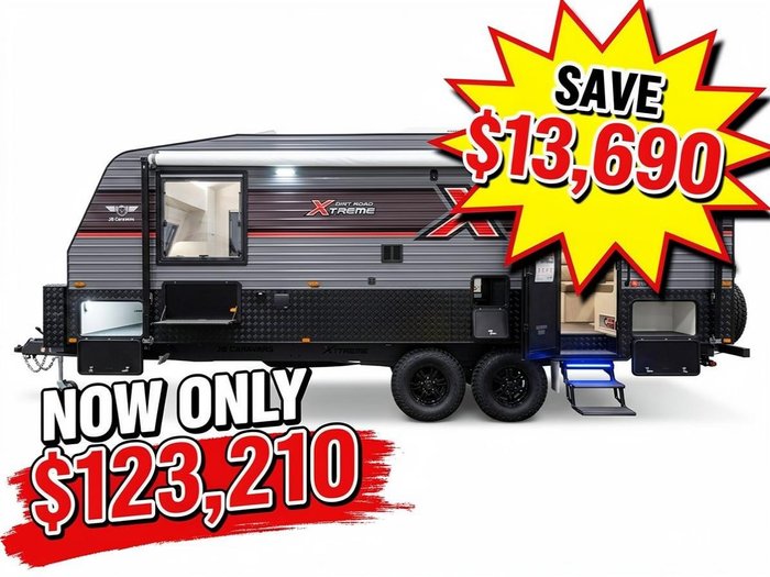 2026 JB Caravans 23'6 Dirt Roader Xtreme Rear Club Save $13,690 Was $136,900