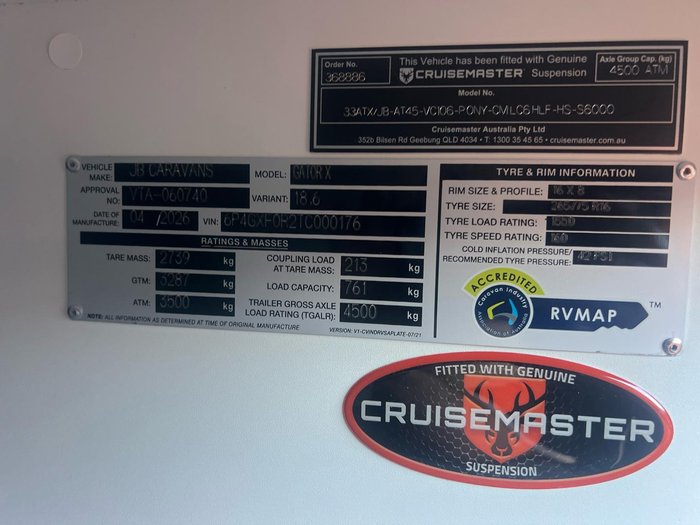 2026 JB Caravans Gator X 18'6 Front Door L Lounge