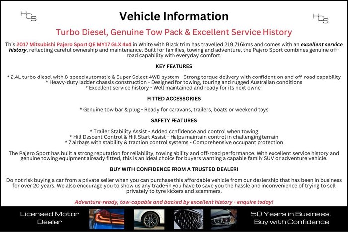 2017 Mitsubishi Pajero Sport GLX