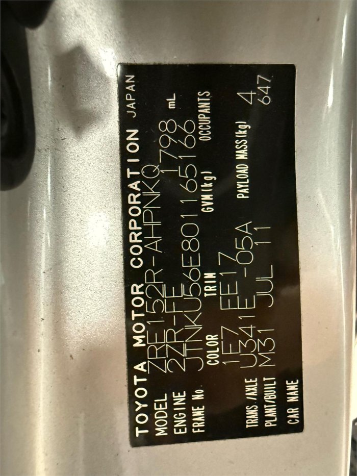 2011 Toyota Corolla Levin ZR