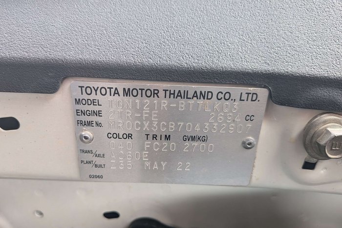 2022 Toyota Hilux Workmate