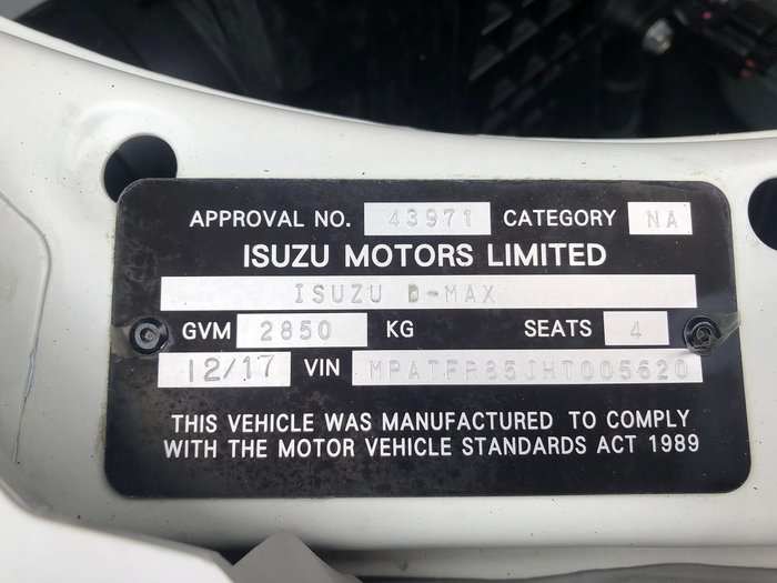 2017 Isuzu D-MAX SX High Ride