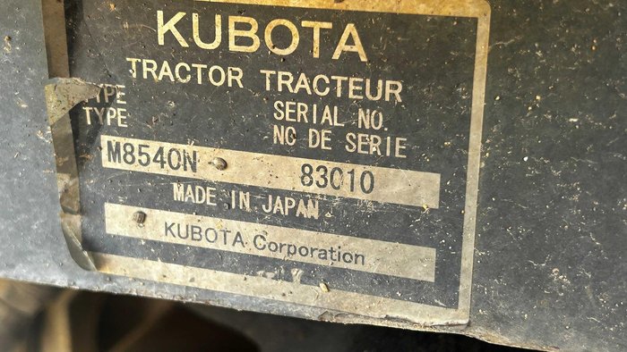 2009 Kubota M8540 Narrow