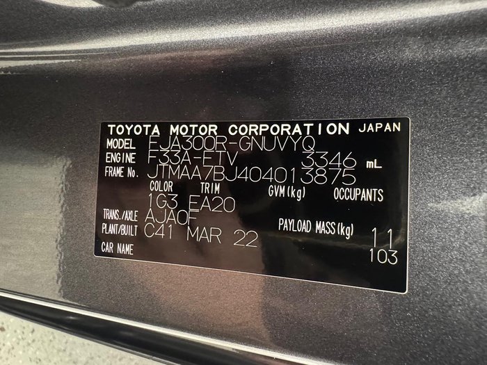 2022 Toyota Landcruiser VX FJA300R 4X4 Dual Range Graphite