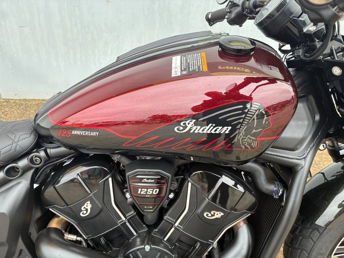 2026 Indian Scout Bobber 125th Anniversary Red with Black Crystal Fade