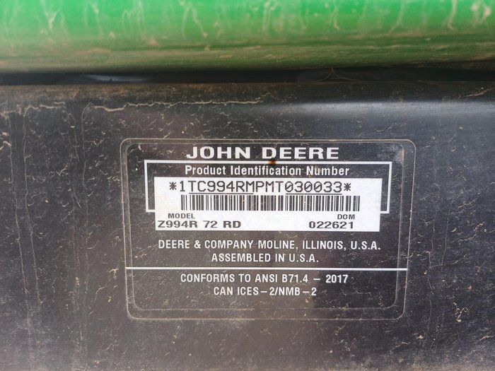 2021 John Deere Z994r