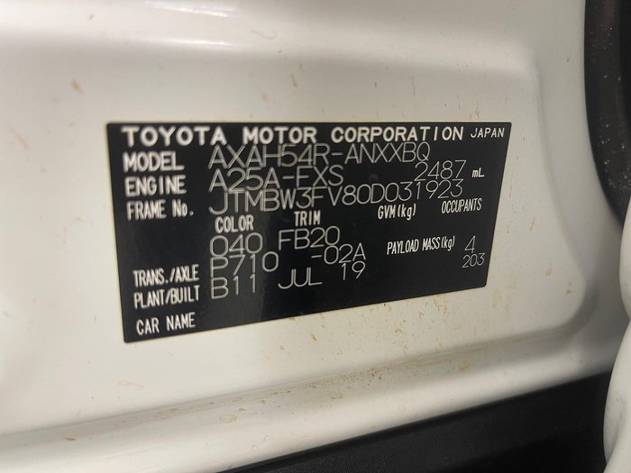 2019 Toyota RAV4 GX AXAH54R 4X4 On Demand Glacier White