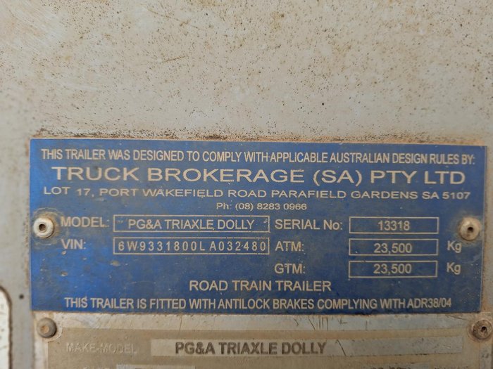 2020 PG & A Triaxle Dolly X 2