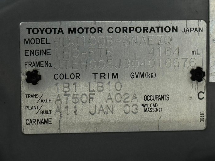 2003 Toyota Landcruiser Sahara
