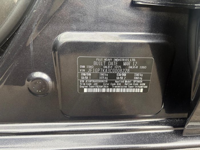 2012 Subaru XV 2.0i-L