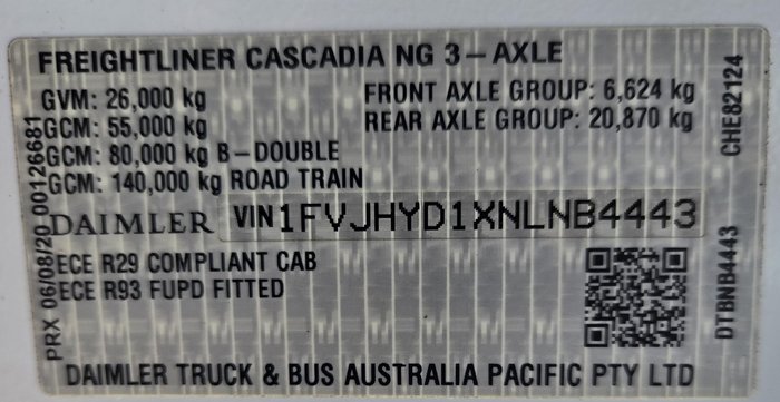 2021 Freightliner Cascadia 126 WHITE