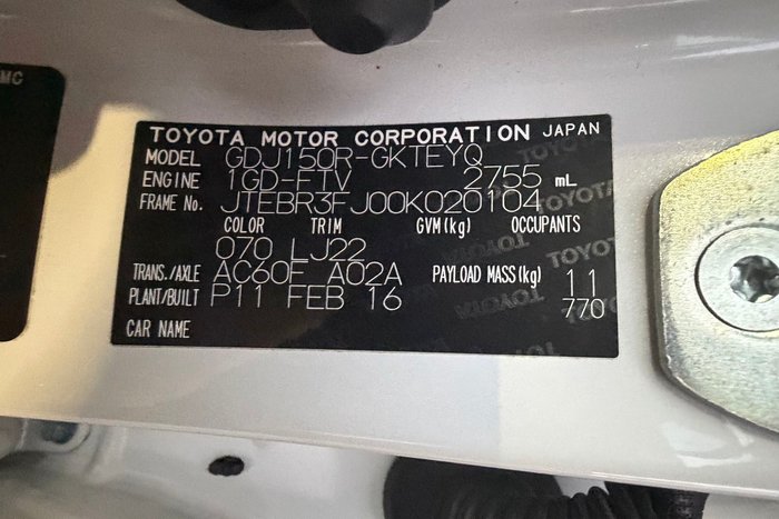2016 Toyota Landcruiser Prado Kakadu