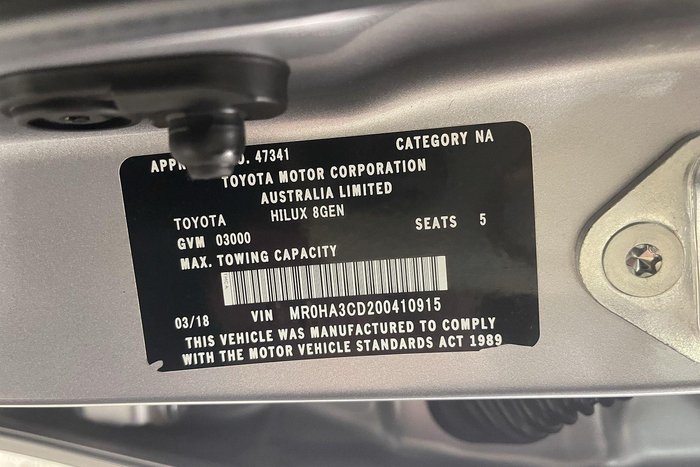 2018 Toyota Hilux Rugged X GUN126R 4X4 Dual Range Silver Sky