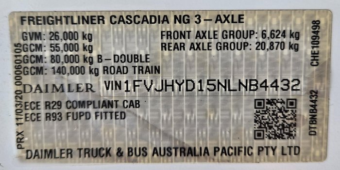 2021 Freightliner Cascadia 126 WHITE