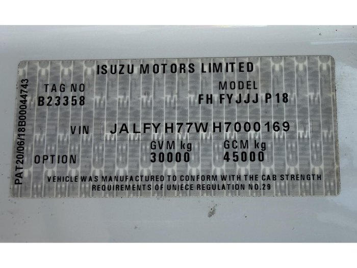 2018 Isuzu Fyj 300-350 Auto